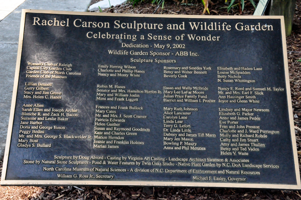 Rachel Carson Sculpture sign