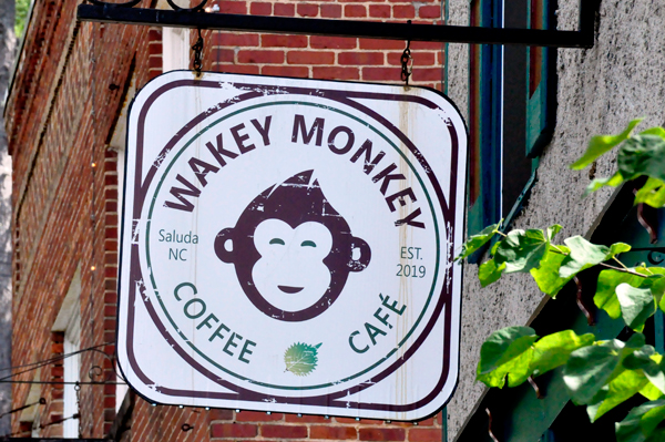 Wakey Monkey Cafe sign
