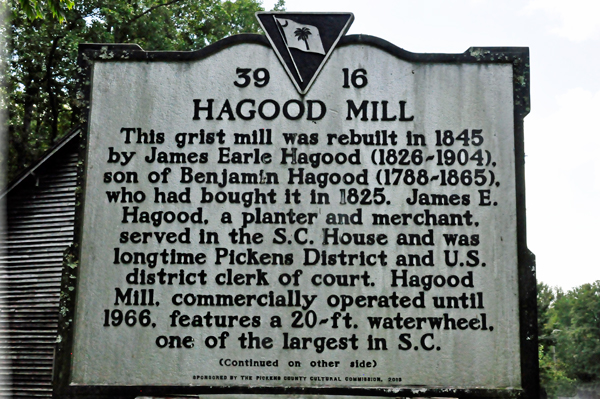 Hagood Mill sign side 1