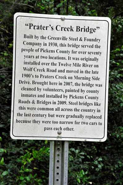 Praters Creek Bridge sign