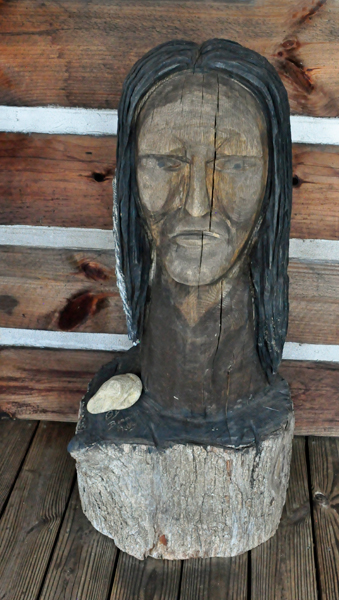 wooden Indian head