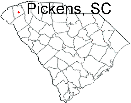 SC map showing location of Pickens