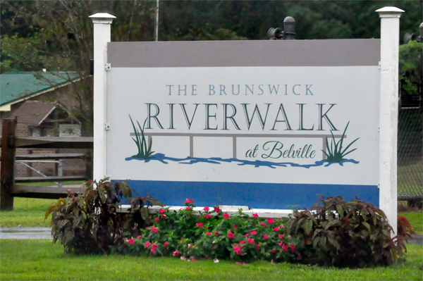 Brunswick Riverwalk at Belville sign
