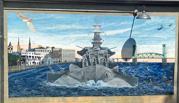 mural of the USS NC