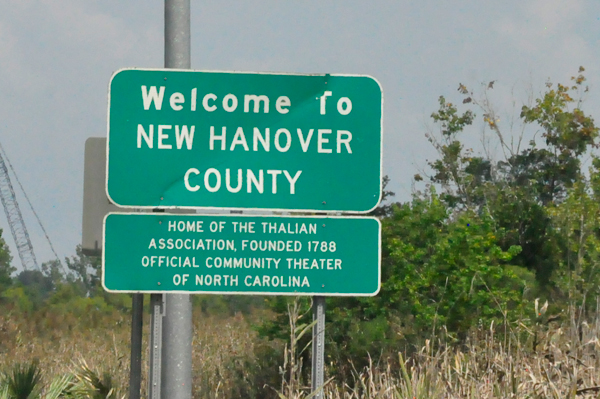 New Hanover County sign