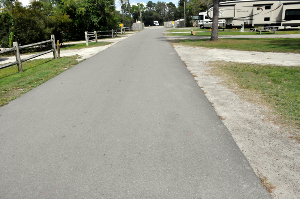 paved road in Wilmington KOA