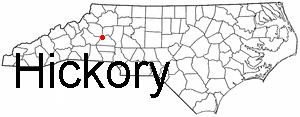 NC map showing location of  Hickory