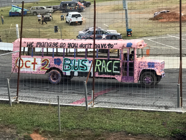 pink bus