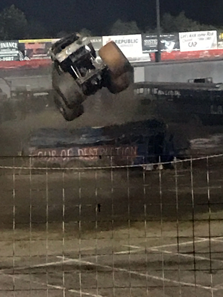 Monster truck jumping