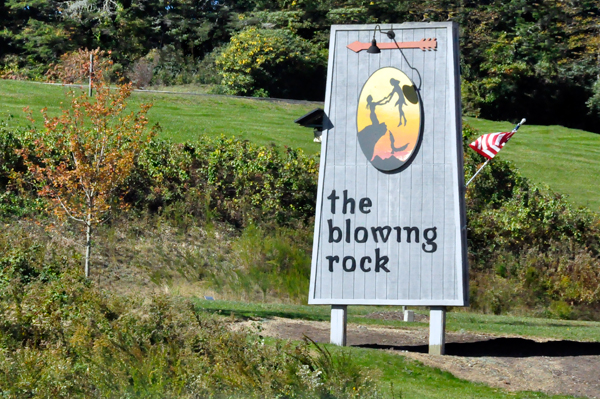 The Blowing Rock sign
