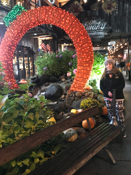 big orange arch and Karen Duquette