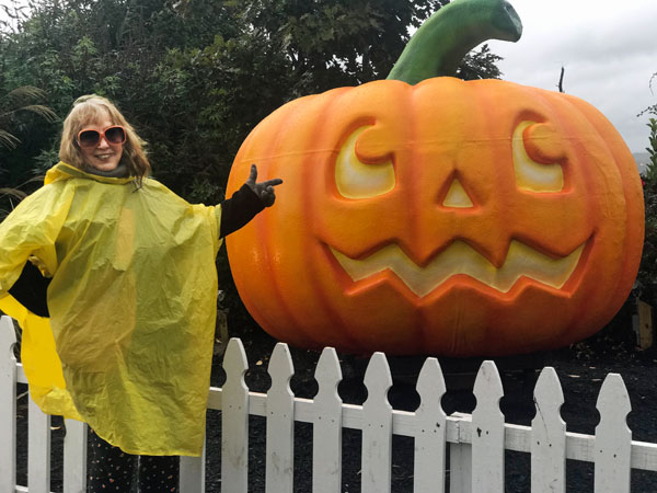 Karen Duquette found a giant pumpkin