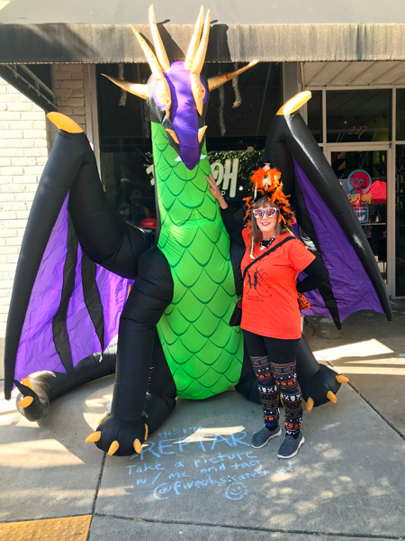 Karen Duquette and a dragon