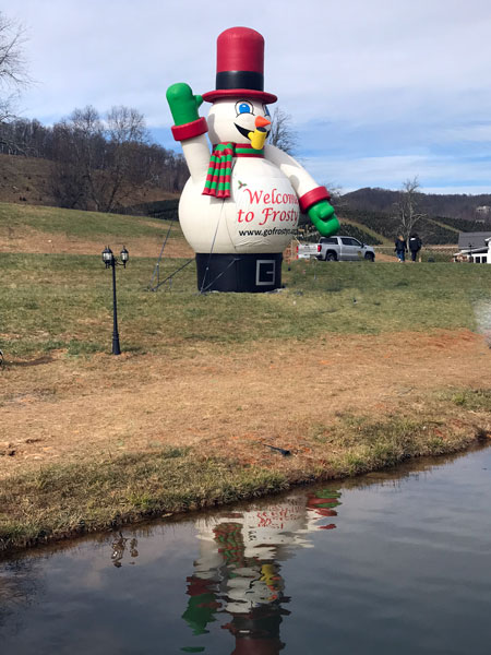 The giant Frosty blow-up