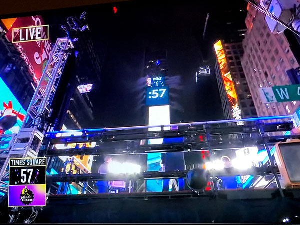 New Years Eve ball drop from TV 2021