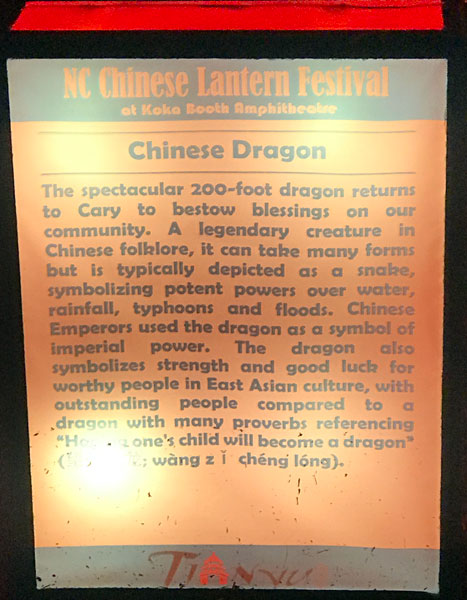 sign about the Chinese Dragon