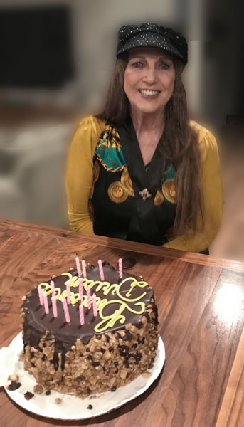 Karen Duquette and her Banana Dream Cake