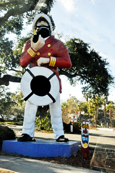 a crazy sailor statue