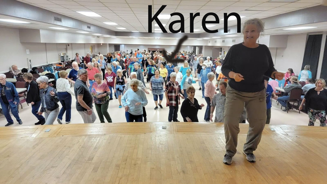 Karen Duquette line dancing with Scooter Lee