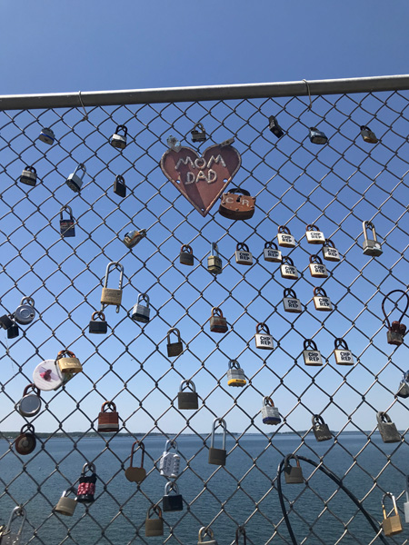 a heart up high on the fence