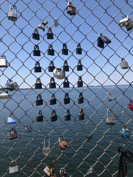 rows of black locks