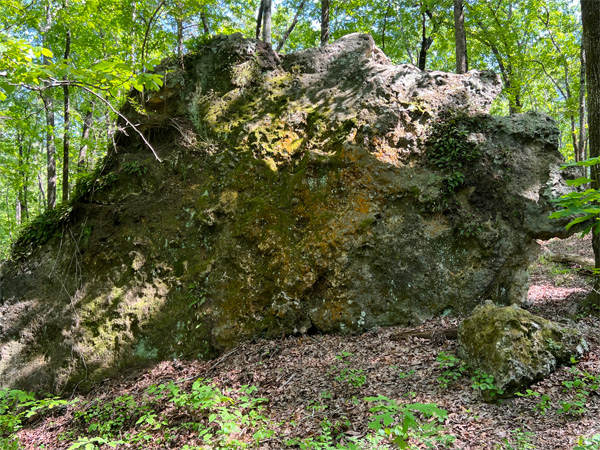 The Peachtree Rock on its side