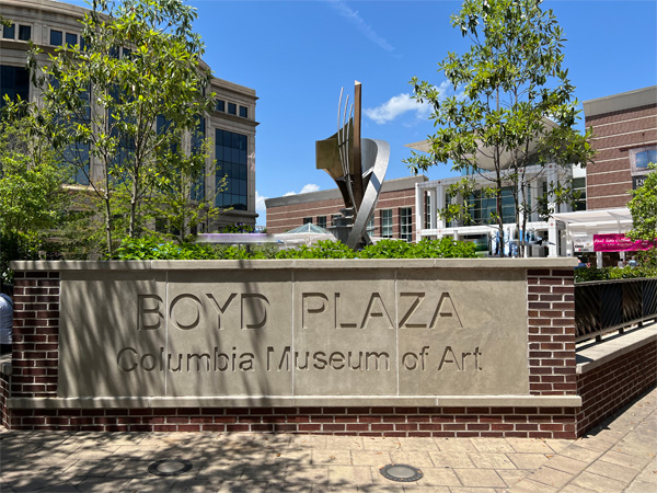 Boyd Plaza and art sculpture