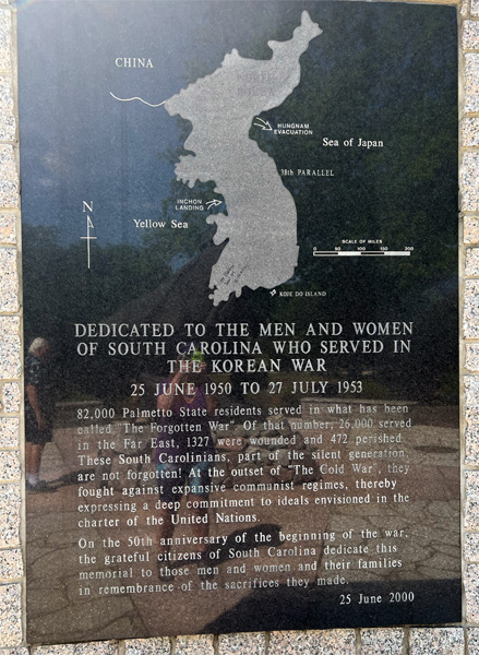 SC Korean War Veterans plaque