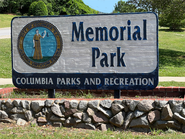 Memorial Park Columbia SC sign