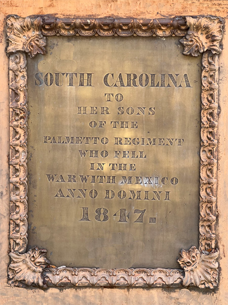 Palmetto Regiment  plaque