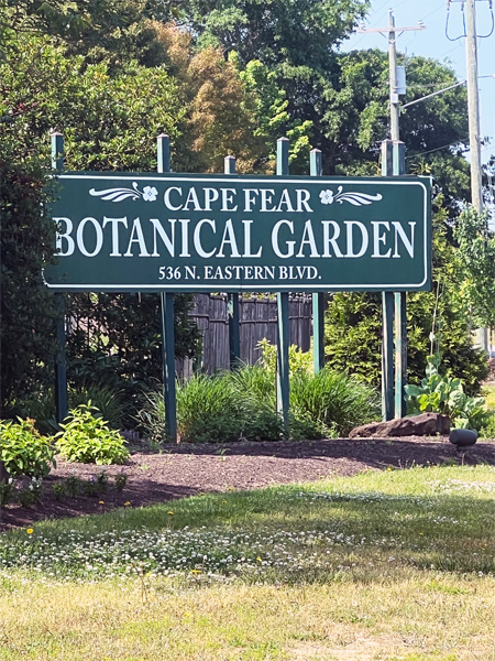 Cape Fear Botanical Garden sign