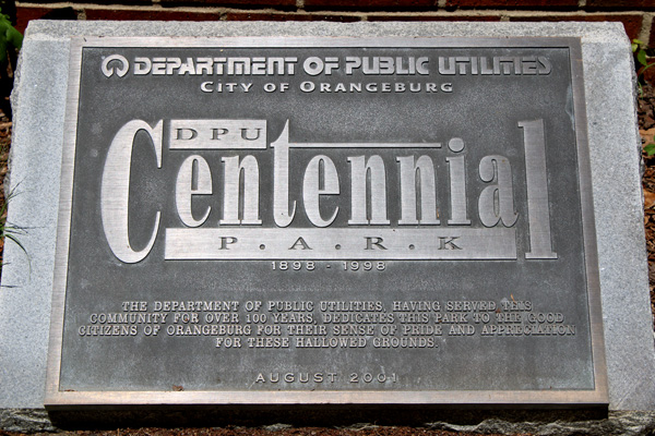 DPU Centennial Park sign