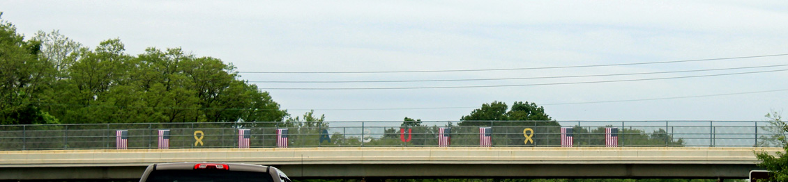 bridge with flags