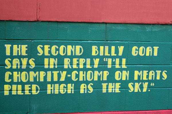 sign about the second billy goat