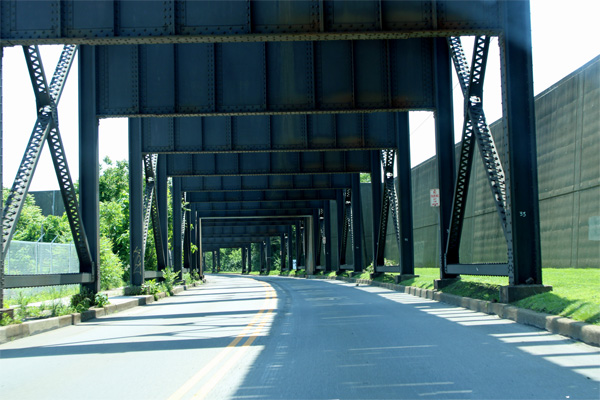 road under a bridg