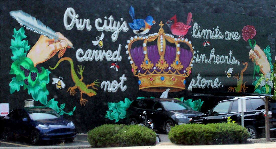 big city mural and crown