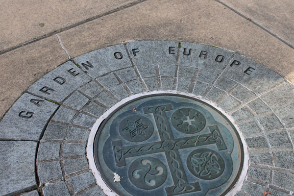 Garden of Europe in the sidewalk