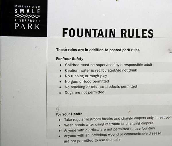 Smale Park Fountain Rules