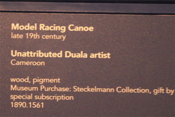 sign about the model racing canoe