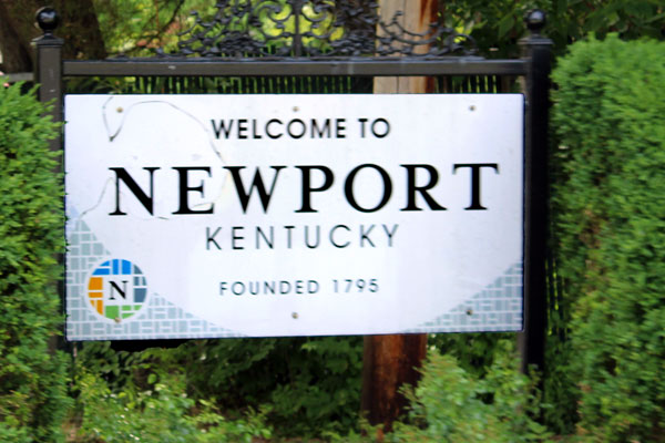 welcome to Newport Kentucky sign
