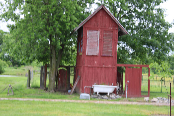 red barn and bathtub