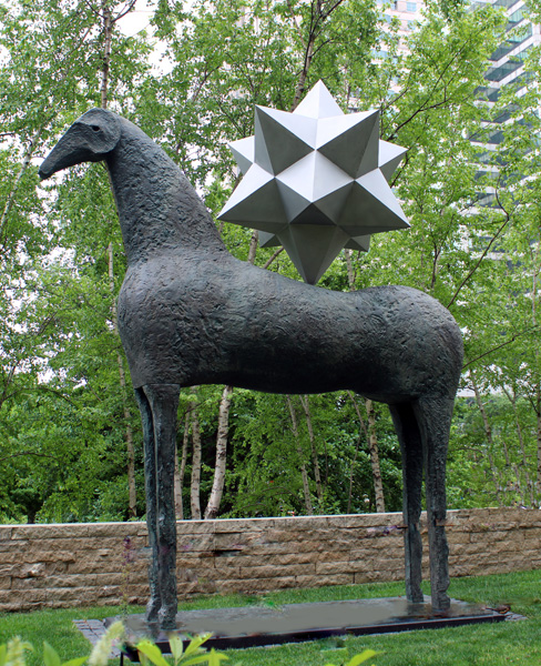 dodecahedron on top of a horse