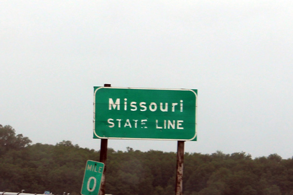 Missouri State Line Sign