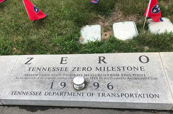 Tennessee Zero Milsestone marker
