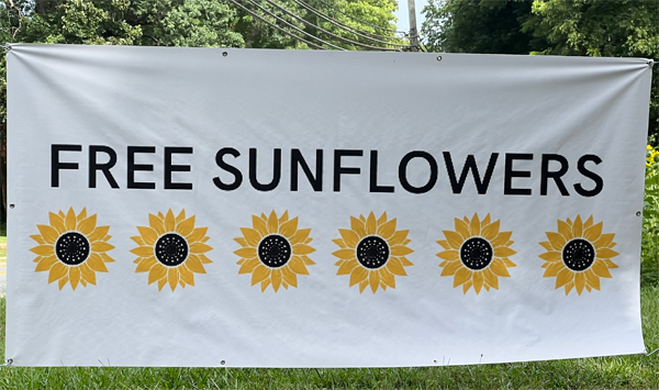 Free Sunflowers sign