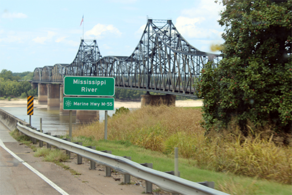 Mississippi River and sign