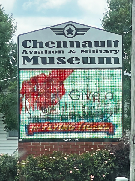 Chennault Aviation and Military Museum sign
