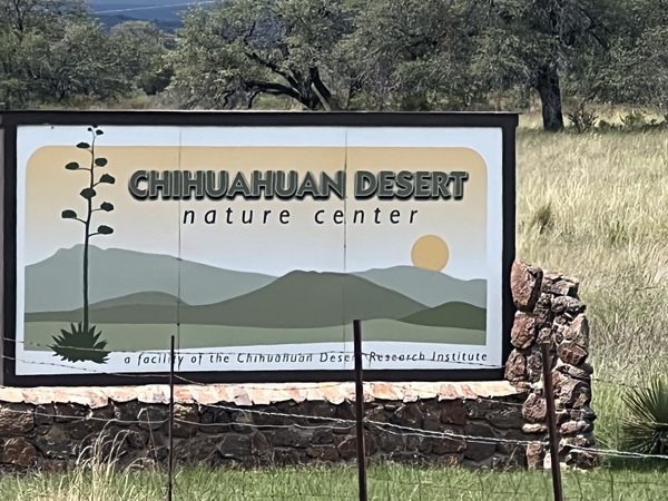 Chihauhaun Desert Nature Center sign