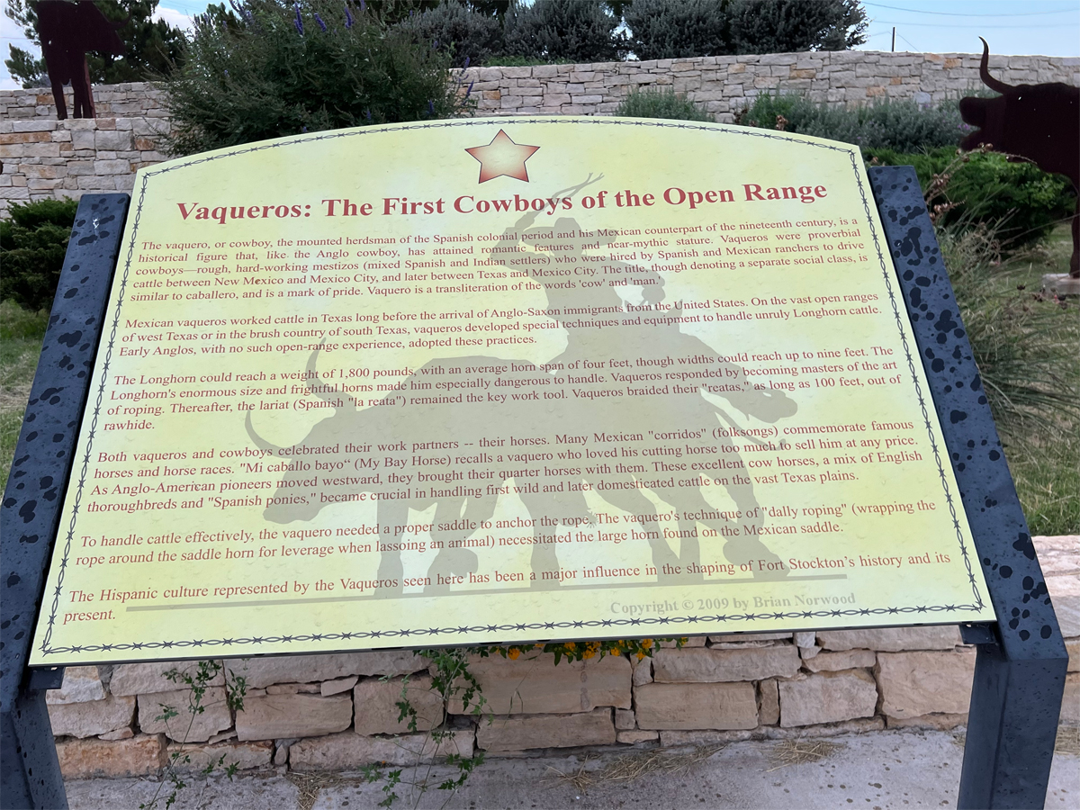 sign about The First Cowboys of the Open Range