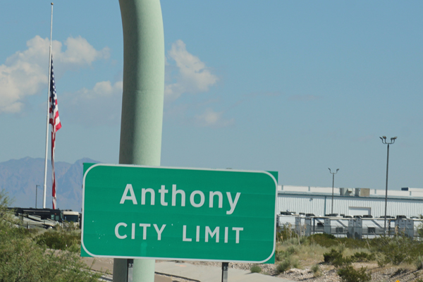 Anthony Texas city limit